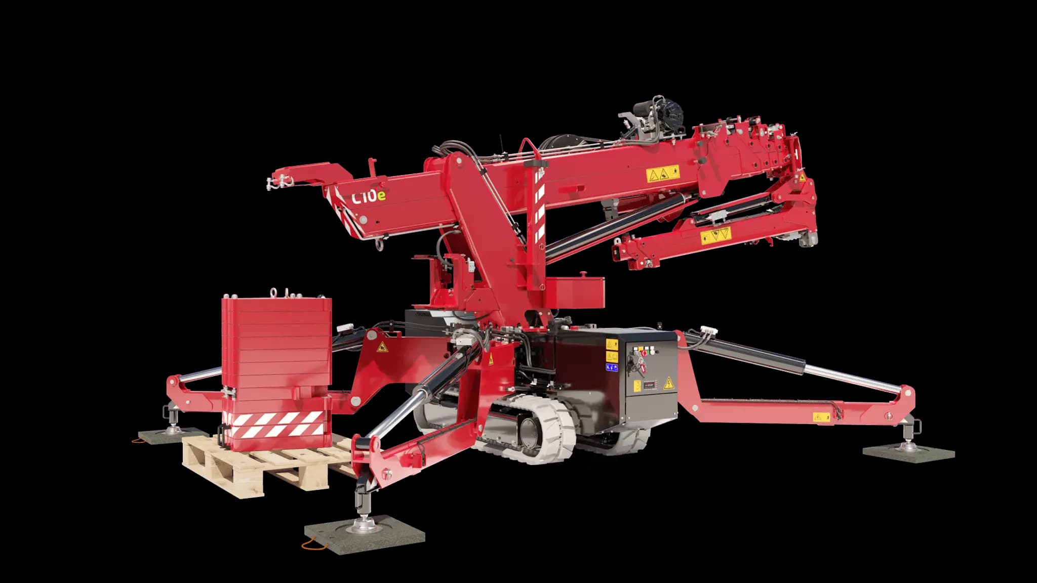 Bild des C10e Krans mit abgenommenem Ballast.