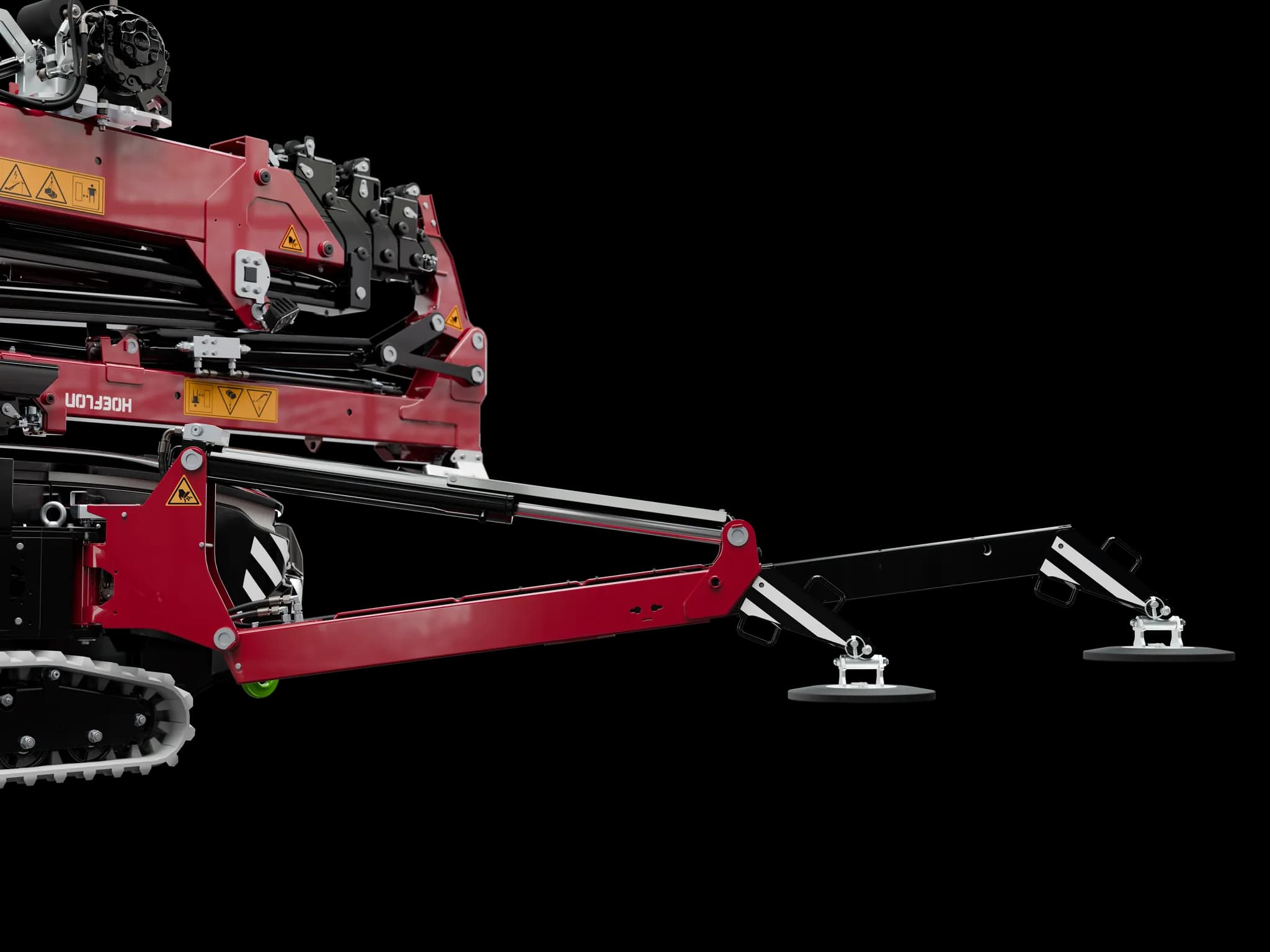 C6e mit ausfahrbaren Stützfüßen in Aktion.