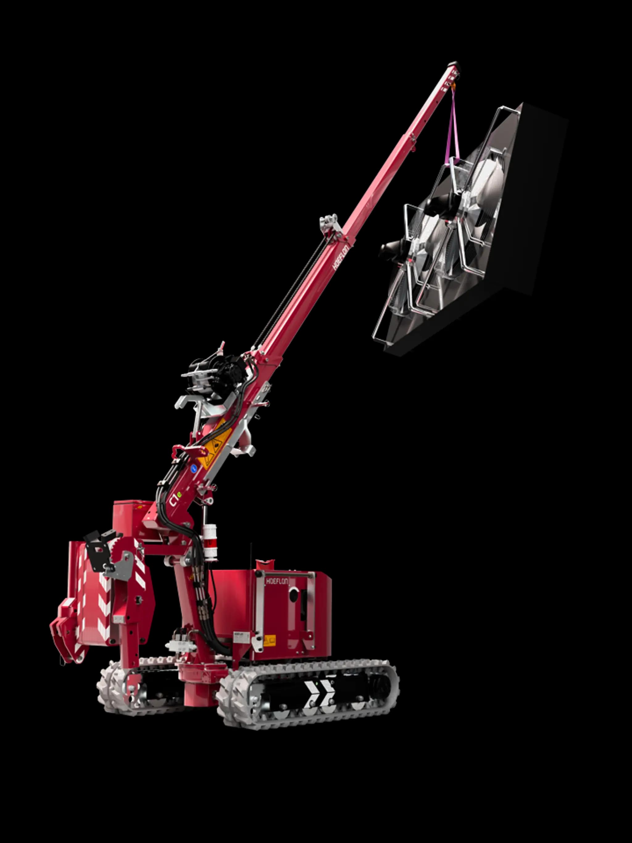Bild des Hoeflon C1e Krans mit maximaler Tragfähigkeit.