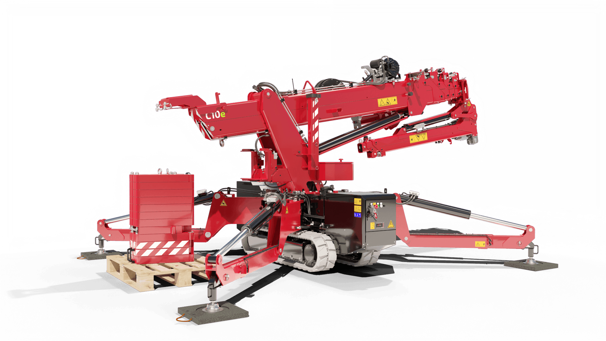 Bild des C10e Krans mit abgenommenem Ballast.