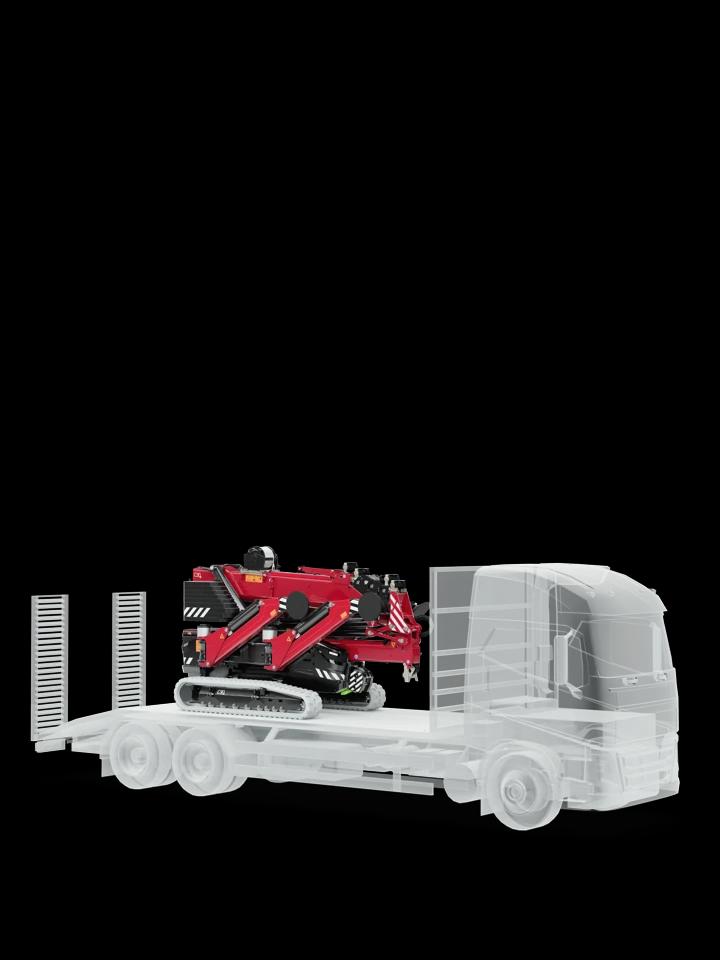 Hoeflon C30 im Transportmodus auf einem Lkw