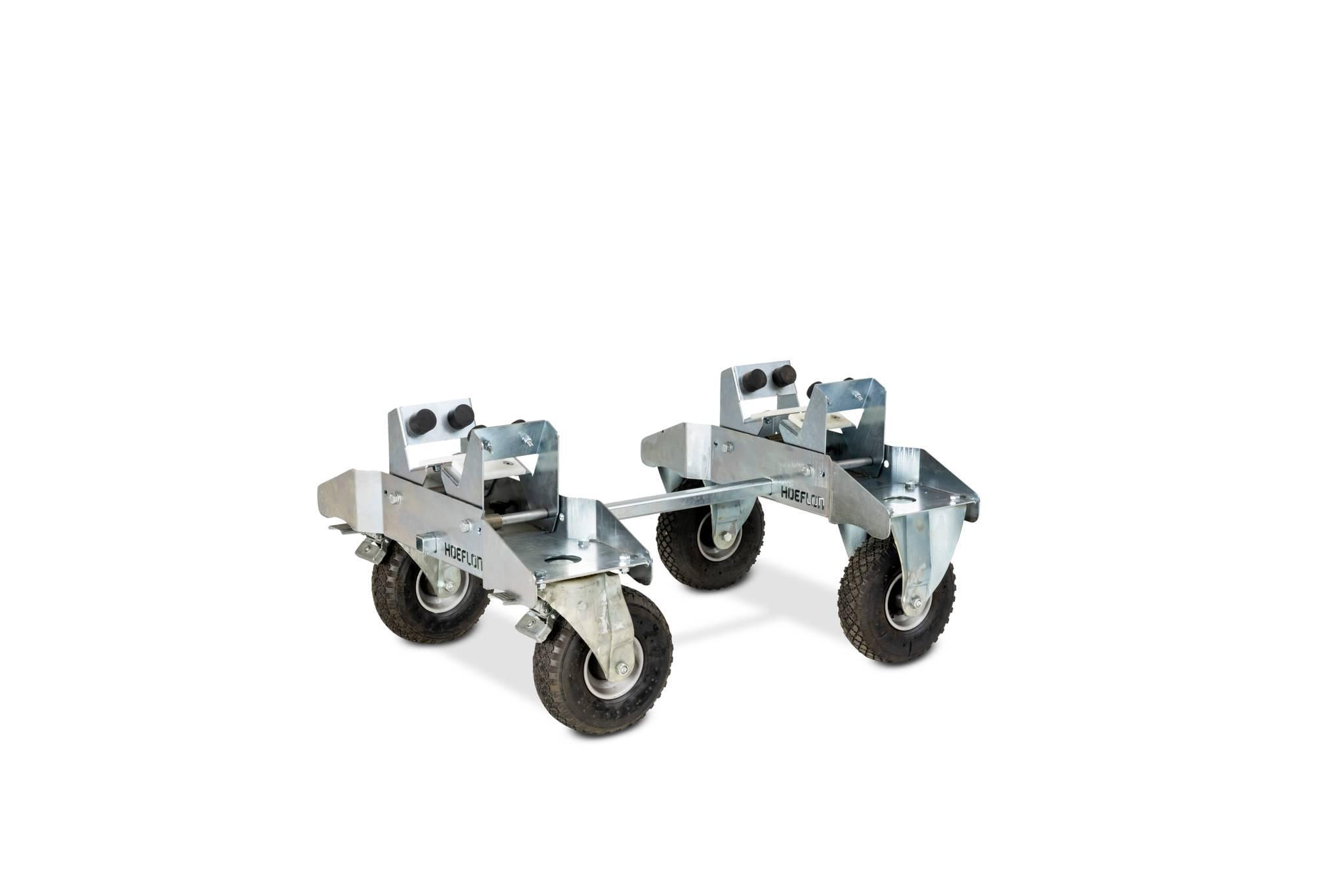 Jibwagen mit Rädern für den Transport.