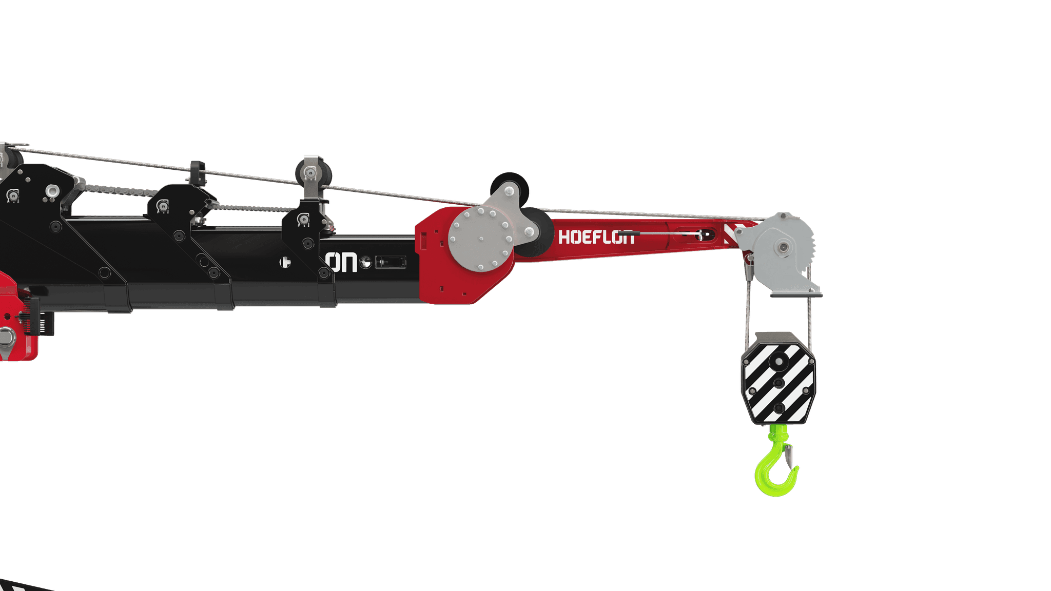 Seitenansicht des Jib mit Winde und C30e Ausleger.
